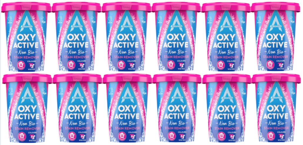 Astonish Oxy Active Fabric Stain Remover Tubs 12x